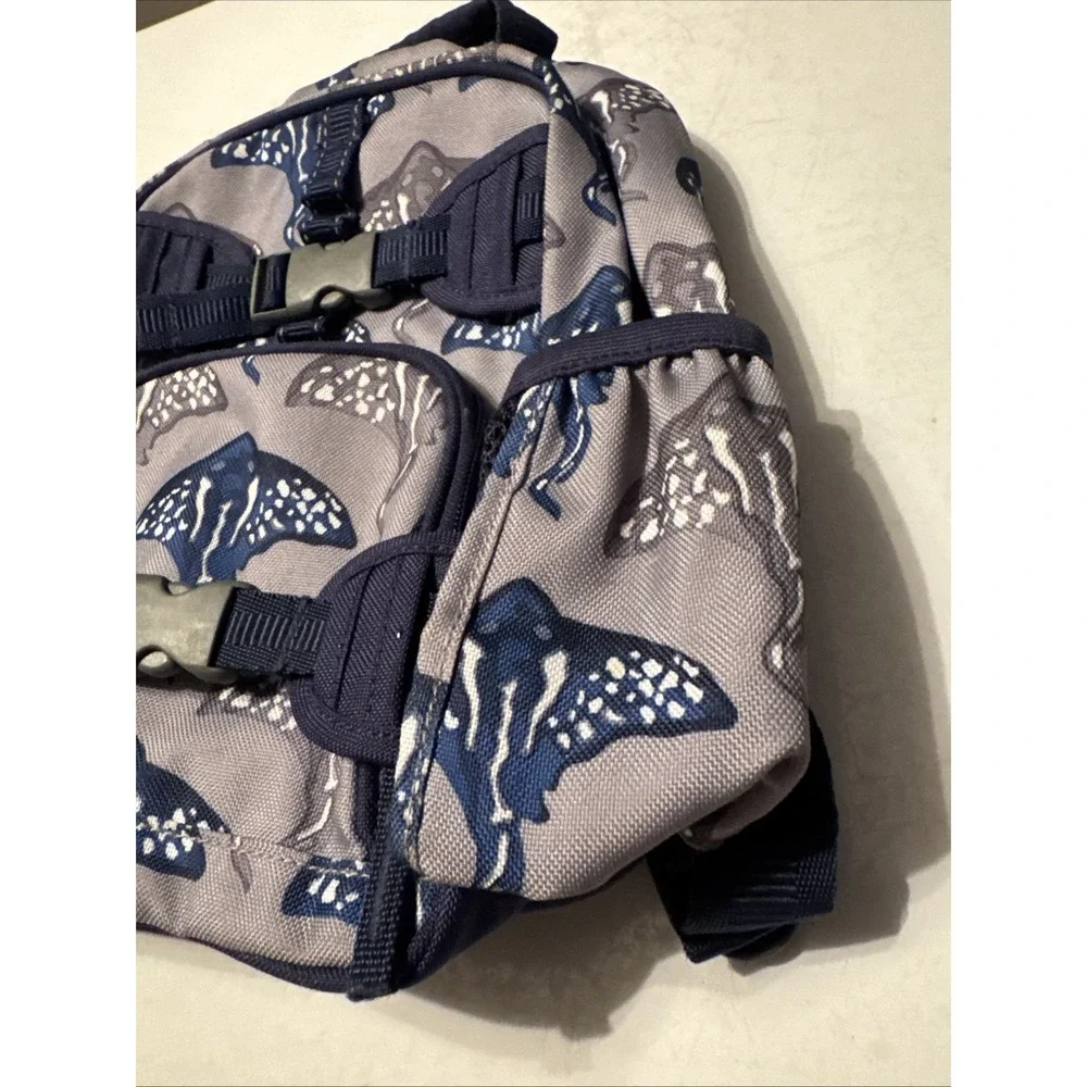 Pottery‎ Barn Kids Backpack Stingray Small Gray Blue Nautical